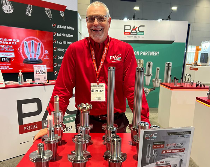 PAC Precision Tools USA booth showcasing CNC tooling solutions at IMTS